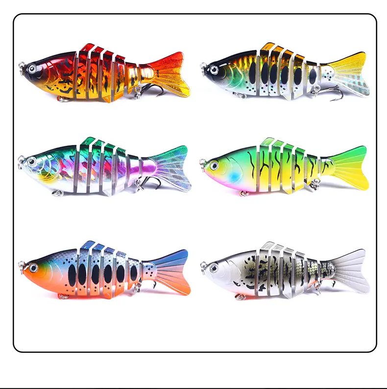 Artificial Fishing Bait withHook,Multi Jointed Swim Crank Fishing Lure 3.9in/0.56oz,Bionic Hard Fishing Bait Suitable for Fresh Water and Saltwater,Slow Sinking Lifelike Swimbait,Outdoor Fishing Equipment for Perfect for Beginners