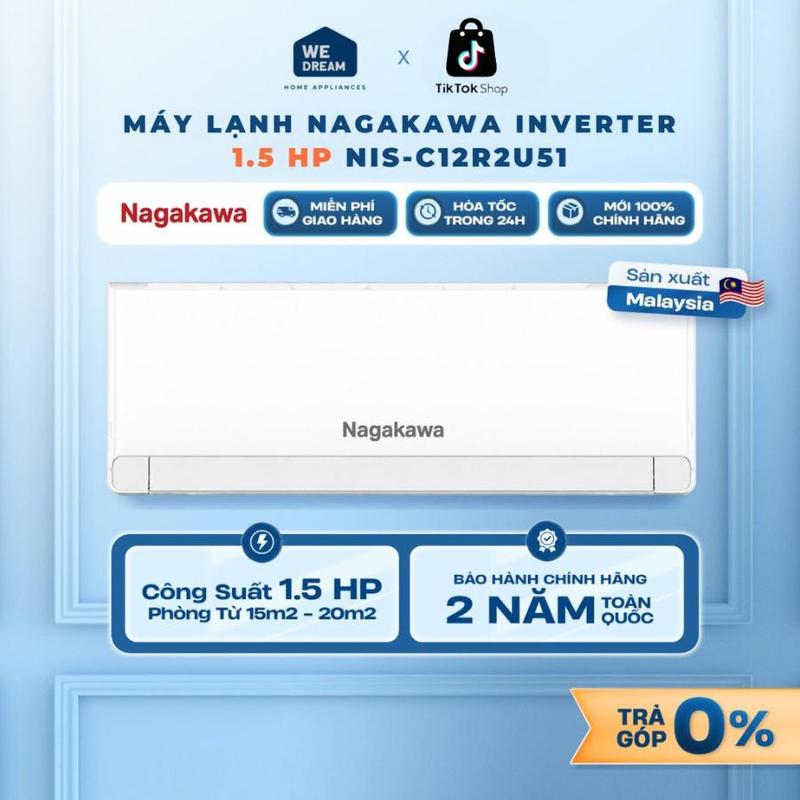 NIS-C12R2U51 - 1.5 HP INVERTER NAGAKAWA- HÀNG CHÍNH HÃNG-MỚI