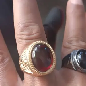 Jangkar Emas Personalisasi Totem Jangkar Emas Cincin Punk Vintage Cincin Punk Pria Buatan Batu Onyx Merah Hijau Batu Resin Fashion Pria Pesta Aksesoris Hip Hop yang Elegan Rings