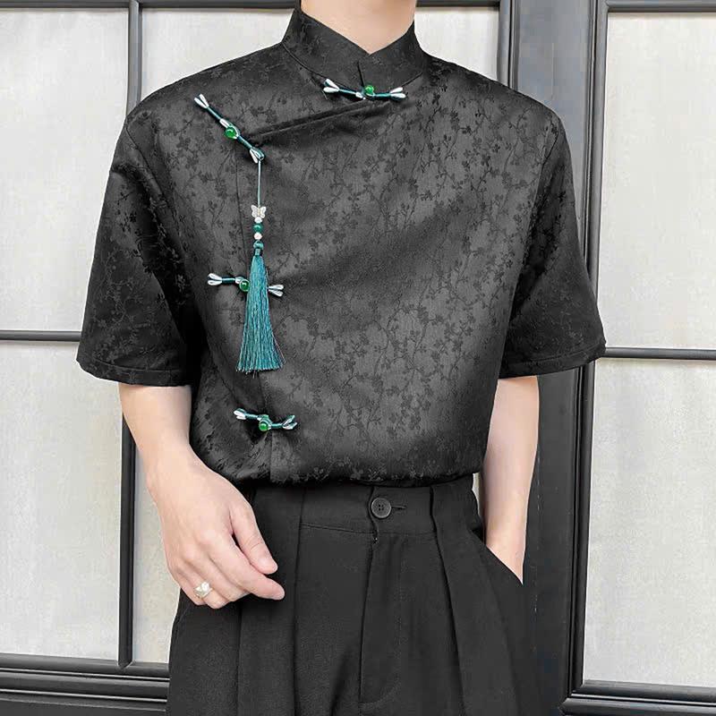 Áo Shanghai gấm Pha Lê Crystal unisex cổ điển