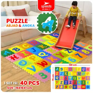 SPEEDS Evamat 60x60cm Karpet Puzzle Matras Eva Alas Empuk Playmat Tikar Taman Anak Edukasi Bermain 034-11
