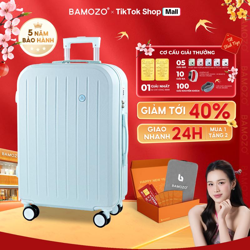 HÀNG VIỆT Vali Du Lịch Bamozo 8812 Bản Thường Màu Pastel Trẻ Trung Size 20 24 Xách Tay Ký Gửi Chất Liệu PC + ABS Bền Đẹp Bảo Hành 5 Năm _8812