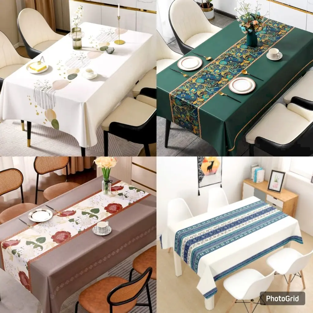 Taplak Meja Makan Premium PVC Tablecloth Aesthetic Elegant
