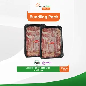 Santori Beef Slice Premium AUS / Daging Sapi / Short Beef Plate 500 gr - Bundling Isi 2 Pack