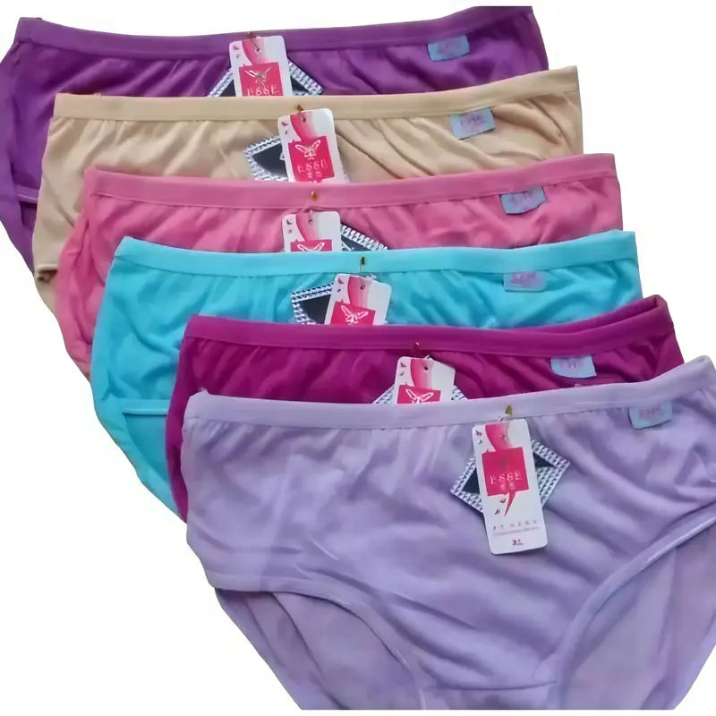 Pakaian Dalam Wanita 12 pcs cd motif polos  dalam wanita premium quality cd wanita size M L XL XXL Katun Dewasa High Hitam  Nyaman Pendek Lembut Waist TebaW dalawa 1