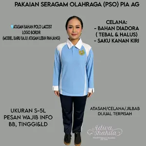 STELAN / ATASAN SAJA / CELANA SAJA PSO PIA (OLAHRAGA PIA) LOGO BORDIR TEBAL DAN HALUS