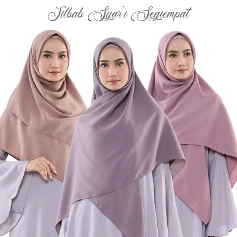 Hijab Segi Empat Bella Square Syar'i Jumbo 130x130cm - Bahan Polycotton Premium Grade A/Doble Haycont - Cantik, Lembut Kerudung Syari 0