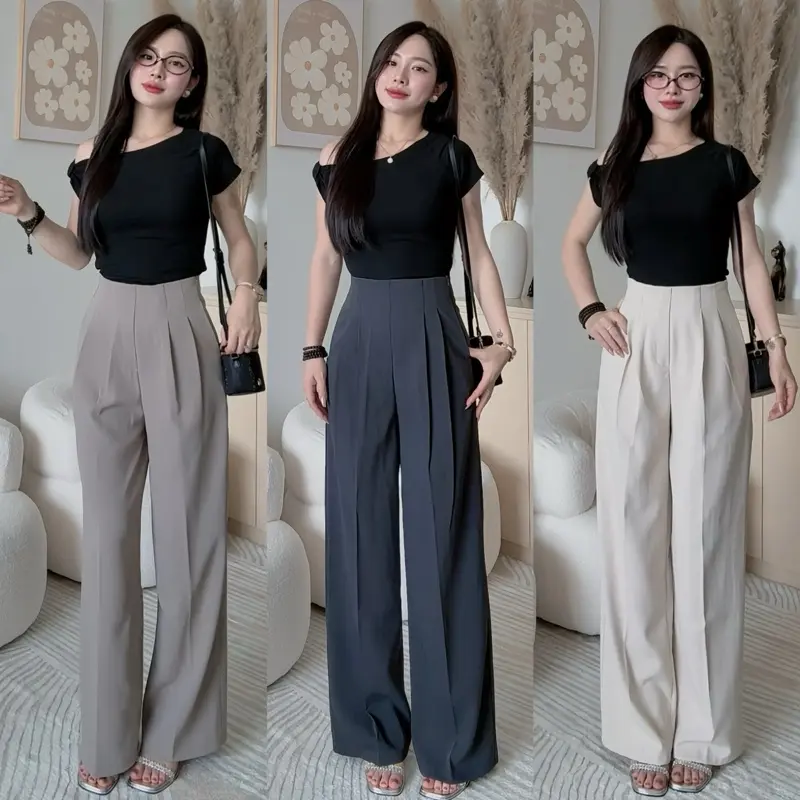 Quần cạp liền ống rộng