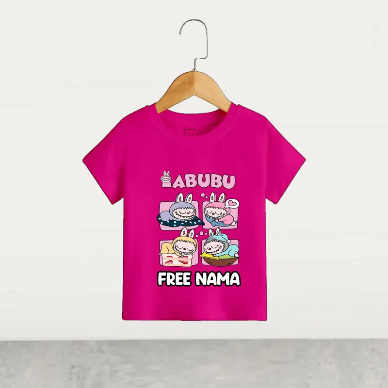 (FREE NAMA) KAOS ANAK UNISEX MOTIF L4BUBU USIA 1-10THN COTTON COMBAD 30S 3