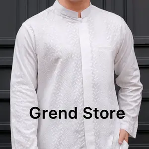 baju koko bahan katun paris Muslim