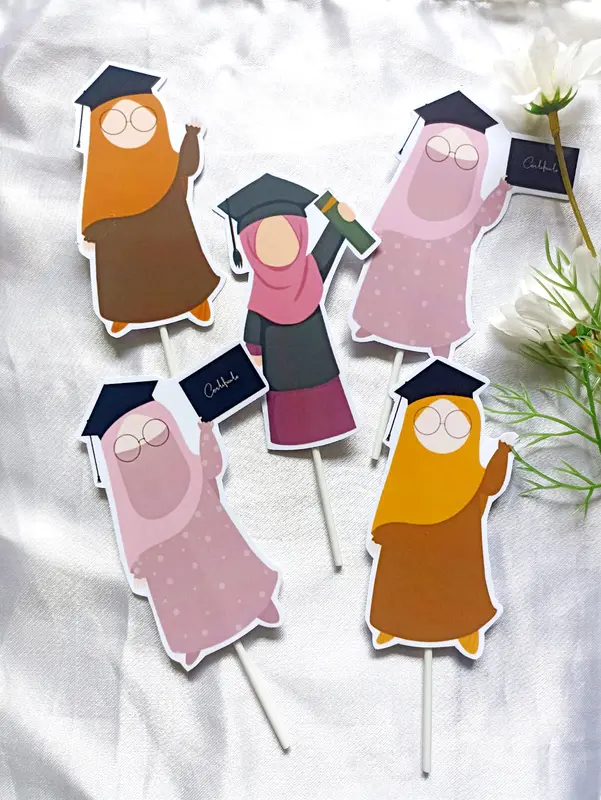 Topper Wisuda Hijab Part 2 Hiasan Buket Kue Tumpeng Graduation Kelulusan sekolah 2