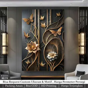 Wallpaper Custom 3D Dinding Motif Bunga Elegan Walpaper Sticker Bunga Kekinian Mural Stiker Bunga 3D Cocok Untuk Ruang Tamu Kekinian Terbaru