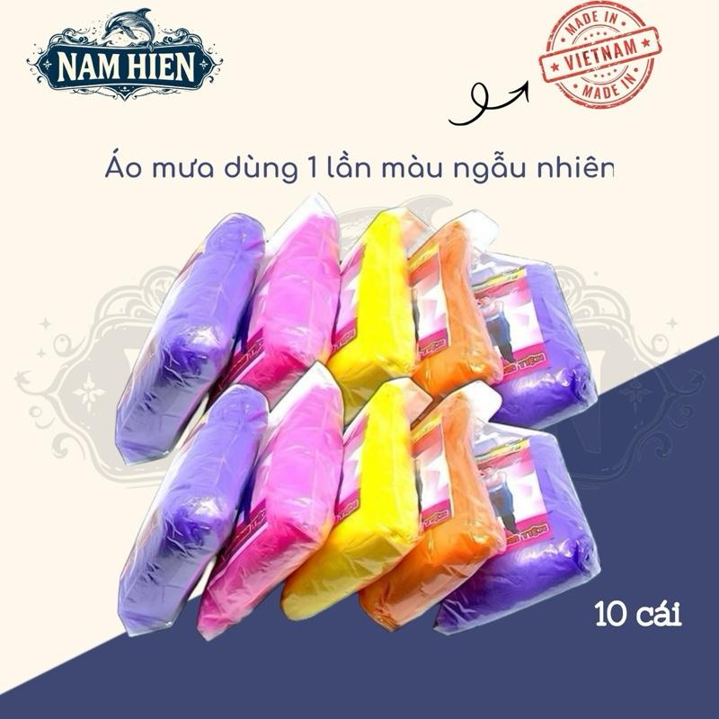 Combo 10 Áo Mưa Nilon Tiện Lợi - Đủ Màu Dễ Sử Dụng Thiết Kế Đẹp Gọn Nhẹ An Toàn Tránh Nước Tốt