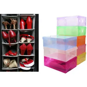 Kotak Sepatu Transparan Warna Warni / Transparant Shoes Box - X359