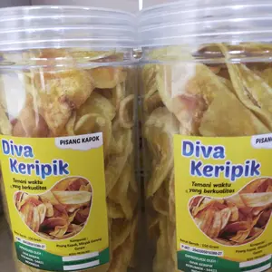 Diva Keripik Pisang Kepok Renyah Asin Gurih Kemasan Toples 1000 ml Snack Murah Berkualitas