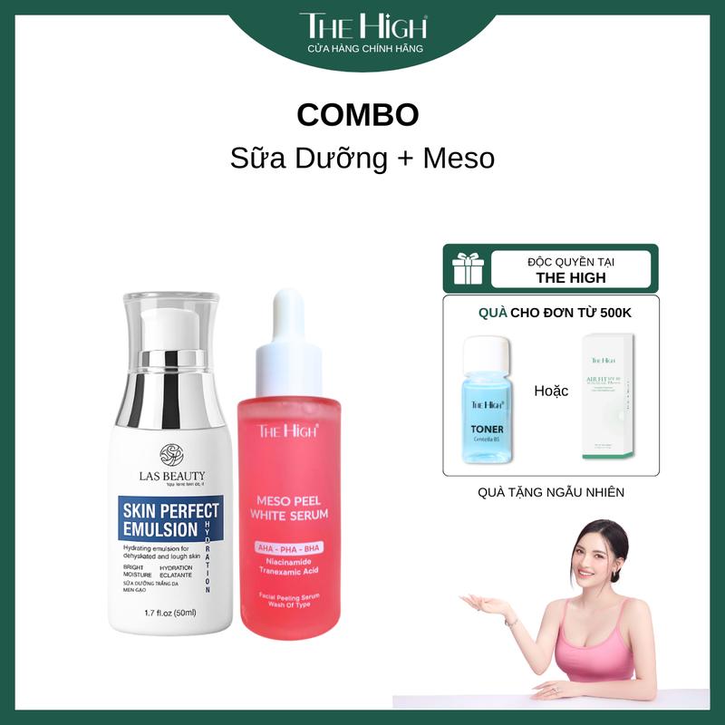 Combo Dưỡng trắng và Phục hồi da Peel Meso + Sữa dưỡng Rong Nho THE HIGH