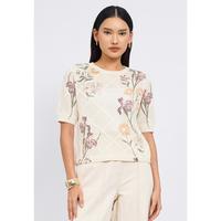 Gambar Et Cetera Round Neck Printed Knit Top ECRU - ECRU, 4 dari et cetera Indonesia Kota Bekasi 1 Tokopedia
