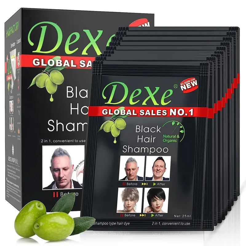 GOB - DeXe Hair Color Shampoo - Pewarna Semir Rambut Sampo Busa penghitam uban 1