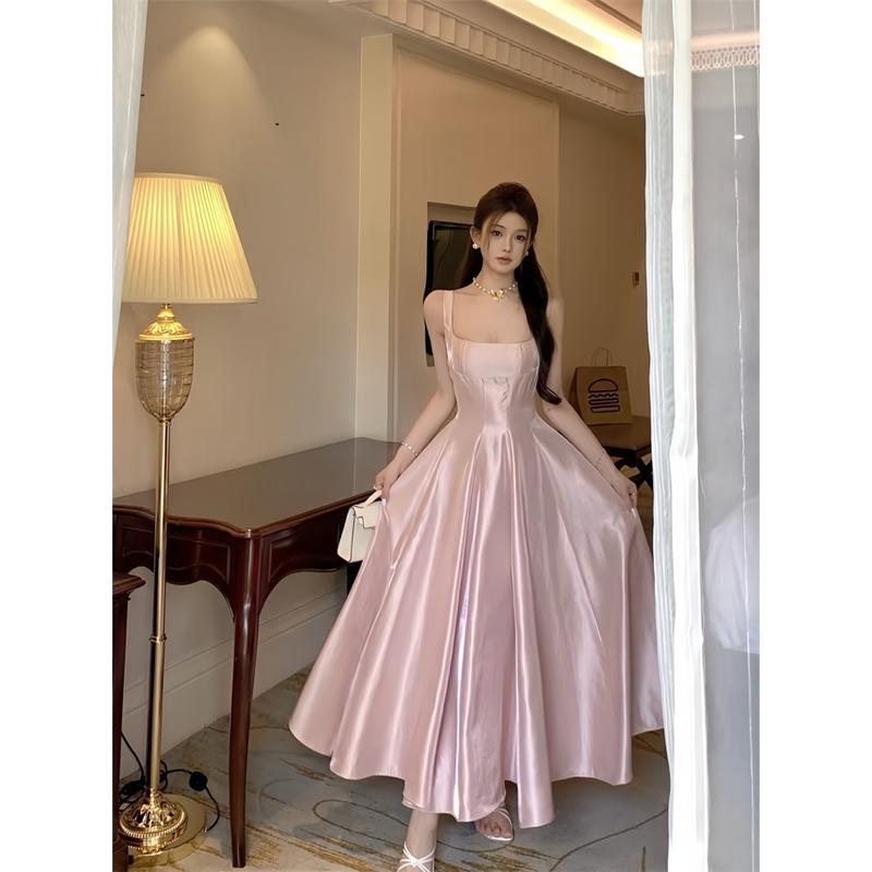 TT10 ĐẦM TAPTA HỒNG CỔ VUÔNG BASIC ĐI CHƠI ĐI TIỆC ĐI ĂN CƯỚI SANG CHẢNH ĐẦM NỮ ĐƠN GIẢN THỜI TRANG