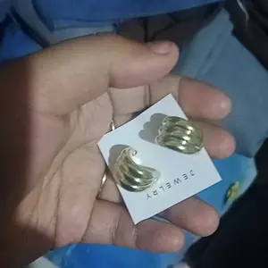 Anting hijab setengah bulat/anting 925/titanium perak/perhiasan anting sederhana