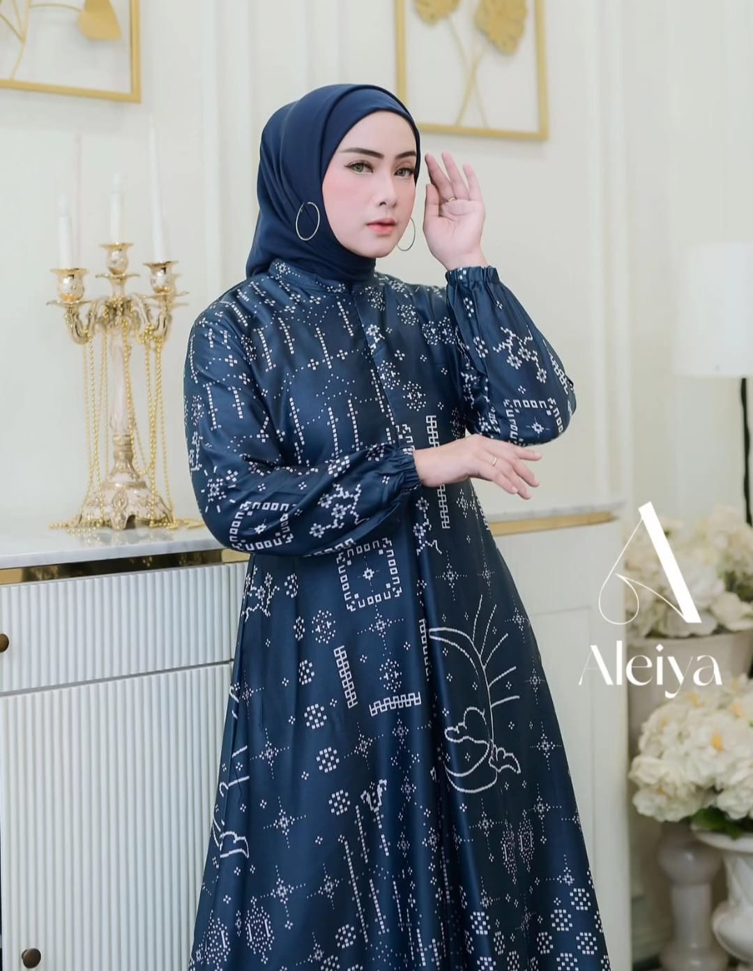 Aleiya [Safira Silk Premium Dress ] Mode Gamis Lebaran Kondangan Wanita Muslim Motif Terbaru, Busui, Bahan Premium, Adem, Desain Ekslusif Nyaman