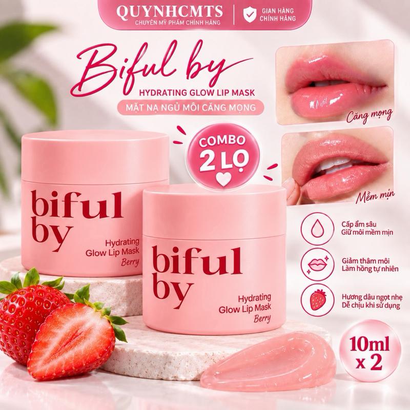 Combo 2 Dưỡng môi Bifulby Hydrating Glow Lip Mask 10g - Hàn Quốc