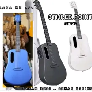 GITAR ELECTRIC AKUSTIK 3/4 LAVA MI 3THREE.POINT FREE PACKING KAYU & SENAR CADANGAN 1 SET TANAM BESI SENAR STRING GUITAR BONUS PICK_TAS_CAPO