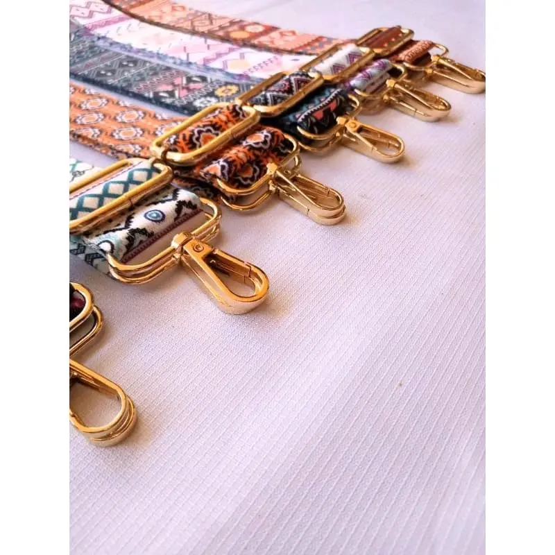 ( SERI - E ) TALI TAS MOTIF PRINT UK 3,8CM. CANTOLAN TEBAL EMAS PREMIUM IMPORT Korean Tak Ada 3