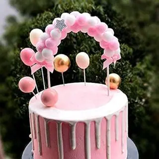 Hiasan Kue Ulang Tahun Balon Pom Melengkung / Topper Kue Bola Awan Dekorasi Kue Topper Ulang Tahun / PAJANGAN Kue Ulang Tahun Bentuk Awan Topper Cake Cloud Pom Pom  Topper cake Bola Pom/Melengkung