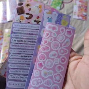 200PCS Stiker laser cantik set kartu hias diary anak bahan scrapbook dekorasi case hp gambar kartun stiker tempel alat tulis sekolah