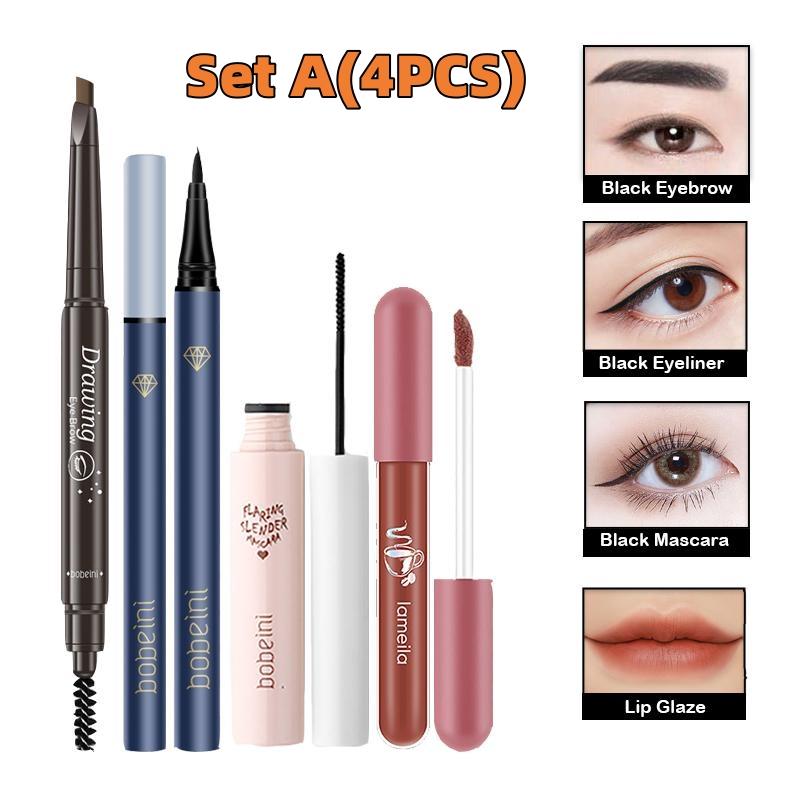 Product Introduction of Bộ Trang Điểm Cho Bé Gái Và Phụ Nữ, 4 Món, Mascara Lâu Trôi, Son Kem Bóng, Kẻ Mắt, Chì Kẻ Mày, Không Thấm Nước 10