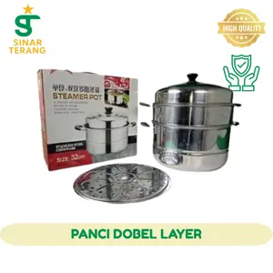 Panci Dobel Layer/ Panci Kukus Panci Rebus Goreng/Panci 3 in1