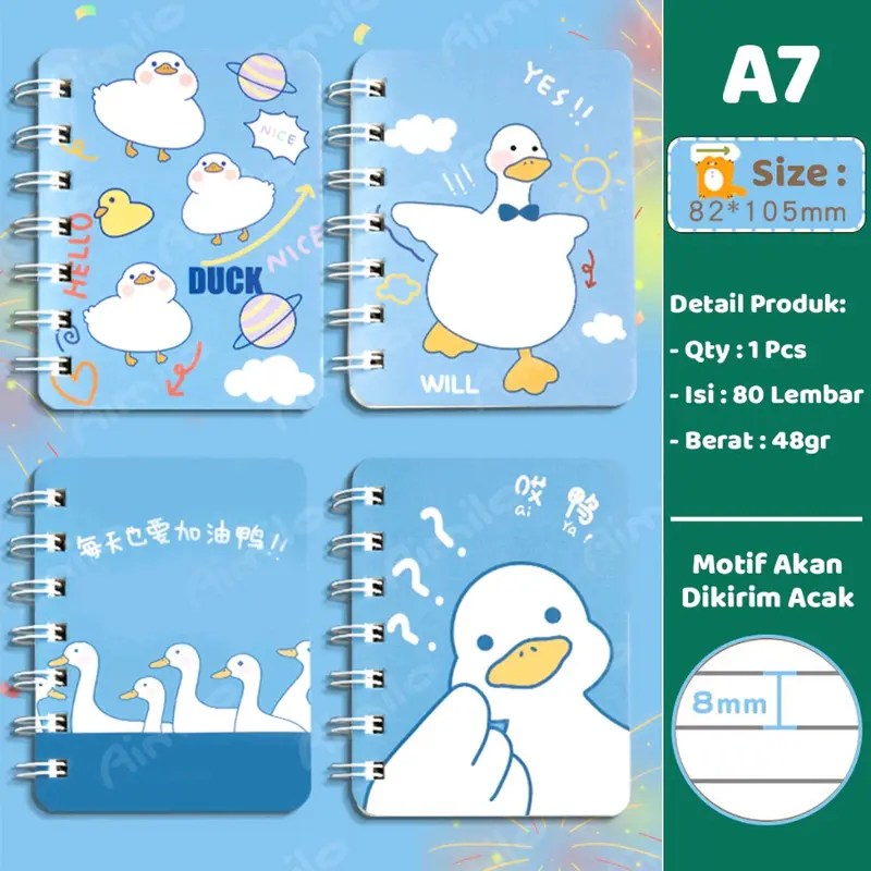 Notebook A7 Buku Kecil Catatan Scrapbook Mini Buku Notes Kecil Alat Tulis Sekolah 7