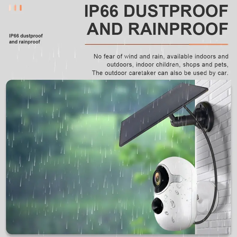 SINOVISION SP2 Solar Panel -type c 3M Cable IP66 Waterproof Solar Charging Panel 2W Power Compatible Battery Camera Cctv Kamera 8