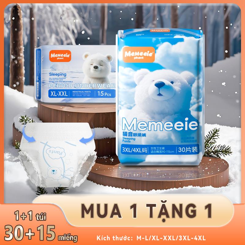 LIVE Tặng 15 miếng loại mới Mua 30 miếng Băng vệ sinh dạng quần Memeeie Tặng 15 miếng bvs memeeie loại mới chống tràn 360° thoáng khí phù hợp sử dụng ngày và đêm dành cho phụ nữ mang thai và sau sinh.