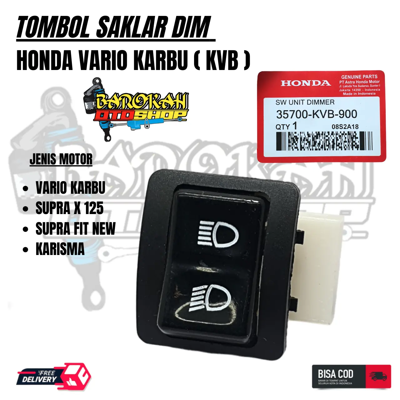 TOMBOL DIM VARIO 110 KARBU / SUPRA FIT NEW / KARISMA / SUPRA X 125