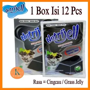 NUTRIJELL CINCAU KEMASAN DUS 12X10g JELLY POWDER INSTANT AGAR AGAR Jeli Food