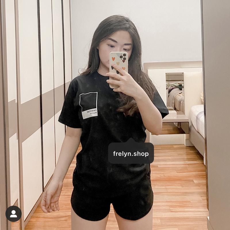 PANTONE TSHIRT l BAJU KAOS TUMBLR TEE KAOS WANITA OVERSIZE PENDEK POLOS COTTON COMBED 30'S CROP KOREA FASHION BLACK HITAM PUTIH WHITE SAGE GREEN BEIGE MOCCA LILAC DUSTY ROSE BLUE PINK 7
