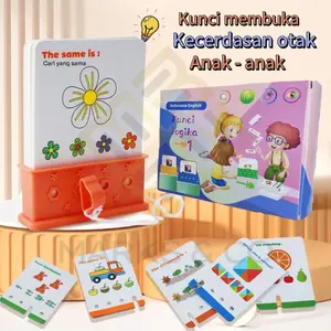 Kunci Logika Flash Card Mainan Edukasi Anak Belajar Meningkatkan Focus dan Kecerdasan Otak Bahasa Indonesia Inggris mainan  edukasi