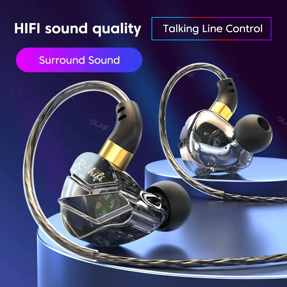 S16 3.5MM/Type C Wired Headphones 45 Degree Bending In-ear Headset  Audio Handsfree Earbuds with Mic Game Sports  Electronic Earphone for Samsung