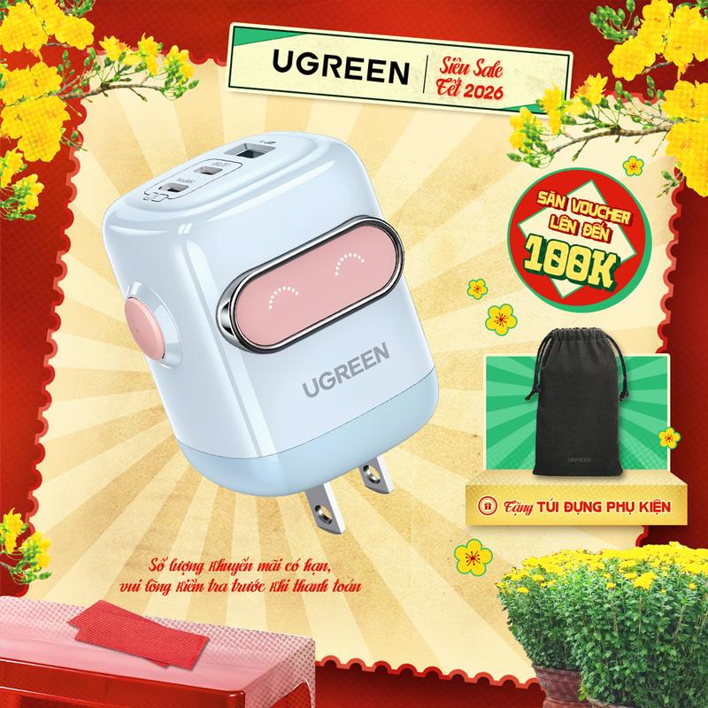  Củ sạc nhanh 30W 65W Robot Ugreen Uno 2 X622 X662 | Công nghệ GaN | Màn hình hiển thị LCD | Bảo hành 18 tháng 1 đổi 1 45001 45003 45004 45006 