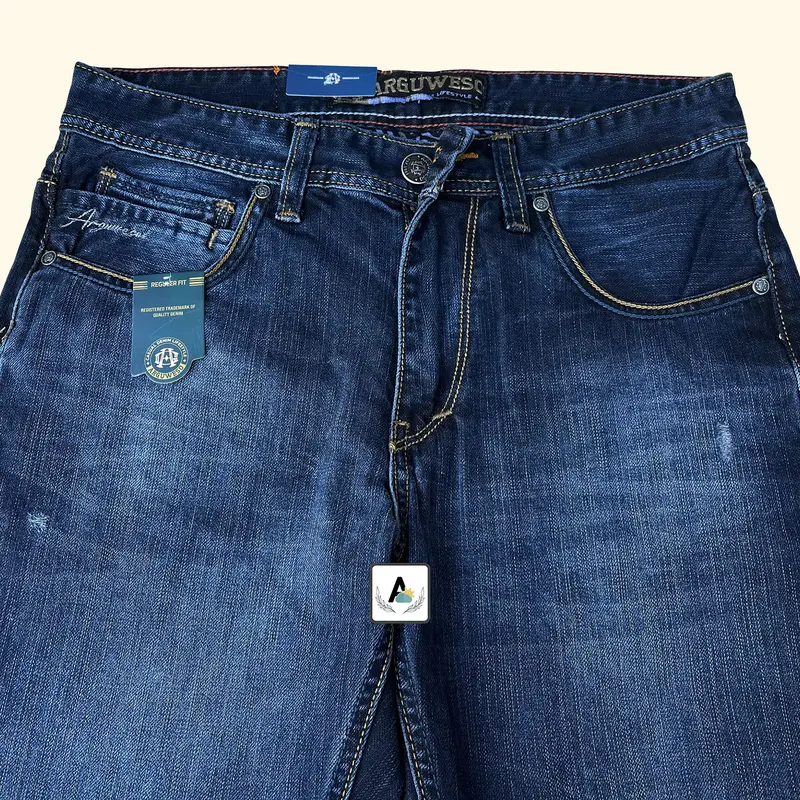 Celana Denim Pria Panjang Sobek Arguweso Casual Retro Jeans 4
