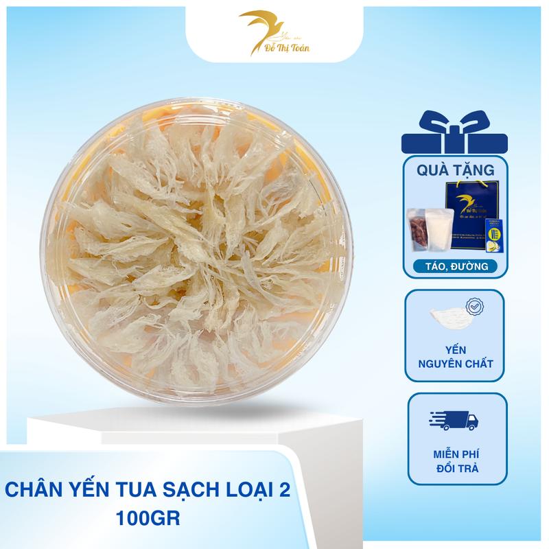 [CFV-KHO DTT] Chân yến tua tinh chế loại 2 - kèm táo đỏ, đường phèn, túi giấy - Yến sào Đỗ Thị Toán