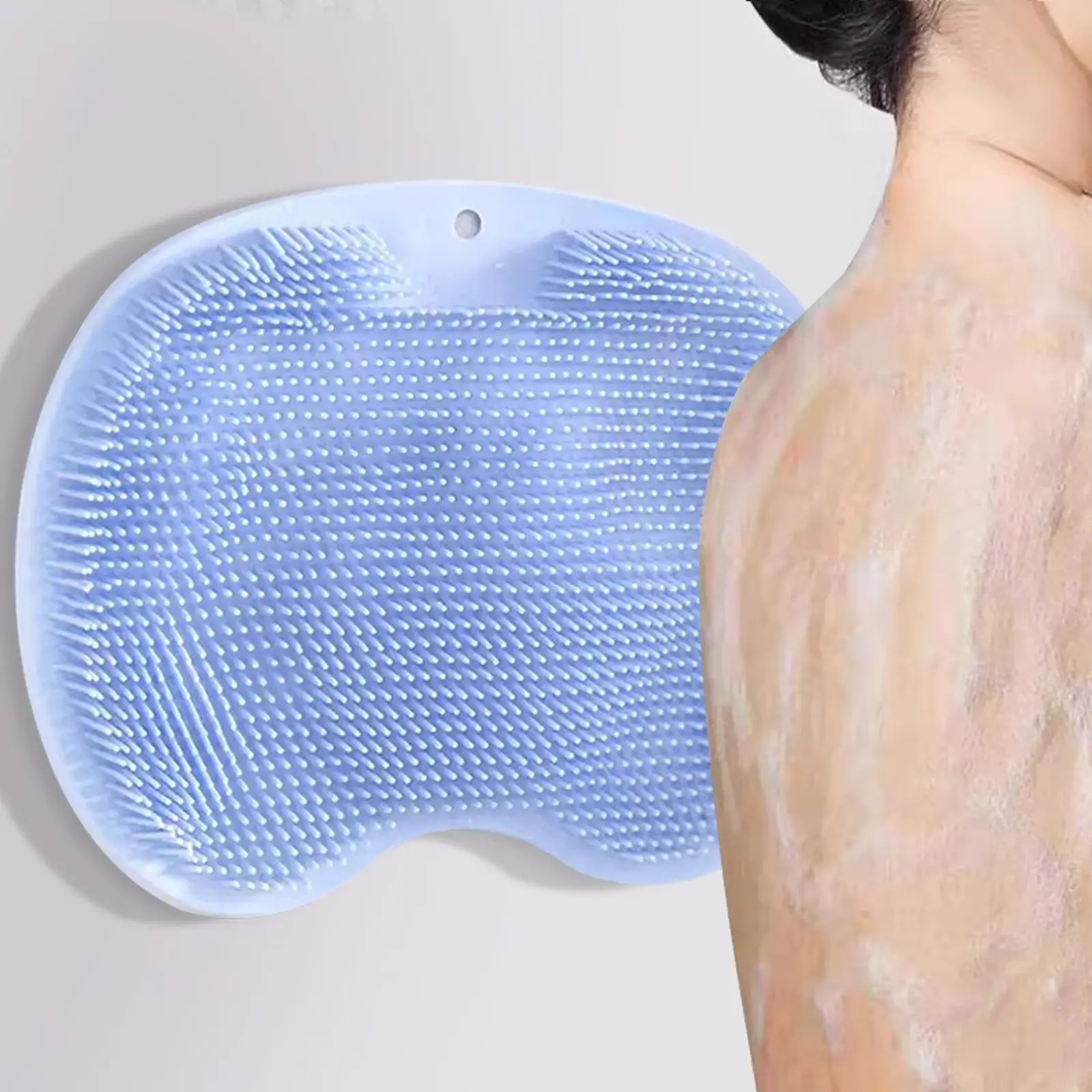 Shower Foot Scrubber Mat Back Washer Back Exfoliating Bath Wash Pad Wall Mounted Slip Suction Cups Foot Scrubber for Use in Shower Cups Foot Cleaner for Men and Women