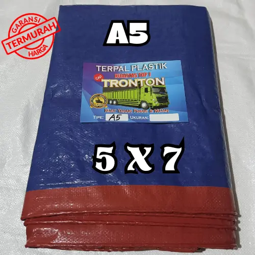Terpal Tronton A5 5x7 Bisa Custom Meteran Plastik Tebal Lembaran Biru Murah Untuk Tenda Terop Kolam Ikan Jualan Dagang Plafon Rumah Kandang Mobil Pickup Pick Up Truk Jemuran