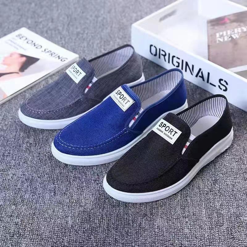 Giày Vải Nam Phong Cách Bắc Kinh Cũ Giày Thể Thao Cổ Thấp Mùa Lò Xo Và Mùa Thu Giày Lười Phẳng Thoáng Khí Giày Thường Ngày Giày Cao Gót Denim Thoải Mái