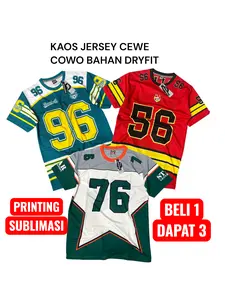 Paket hemat 3pcs 100 ribu Kaos kaos Jersey Dryfit Milano Pria Wanita model Terbaru Angka MOTIF ACAK Sport