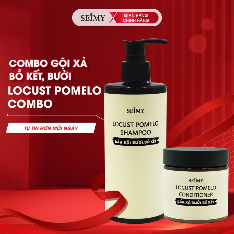  Combo Dầu Gội Xả Bồ Kết Bưởi hữu cơ SEIMY - Locust Pomelo Shampoo 300ml 
