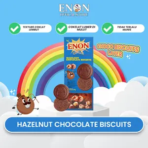 ENON Chocolate Biscuit Hazelnut Chocolate 70gr I Snack Anak Unik I Cemilan I Hampers