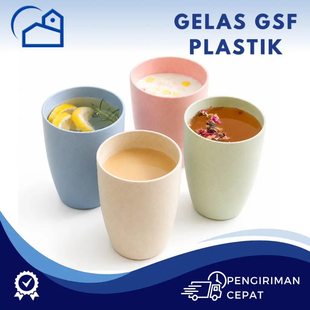 HOMESTATION - Gelas Plastik Jerami Gandum / Gelas Cangkir Gandum Kokoh / Gelas Wheat Straw Cangkir Mug / Gelas Sikat Gigi